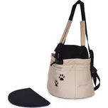 Iridog Batoh na psa 2v1 SKIPPIE no.1 béžový s tlapkami v22 x d26 x š17 cm