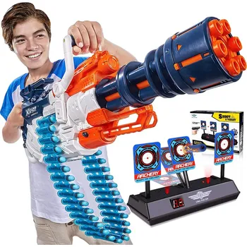 Terč na šipky XShot X-Shot Minigun Arrow Crusher 36382 bílá a tmavě modrá + elektronický terč 3 cíle