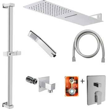 Sprchová sada s podomítkovou baterií - 3-cestná - hranatý kryt CB60157C1N