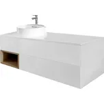 Olivín max - spodní skříňka 100 cm bez umyvadla, 2 zásuvky, 1 nika vlevo, závěsná OM100ZZOS/Lxyz