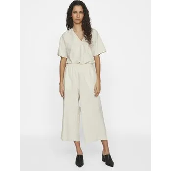 Vila Kalhoty culottes Prisilla 14096234 Béžová Straight Fit 38