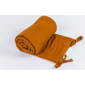 Tulimese Mantinel do postýlky skořicový mušelínový UMÍSTĚNÍ MANTINELU: MANTINEL KOLEM CELÉHO OBVODU POSTÝLKY S ODDĚLENOU BOČNÍ STRANOU, VOLBA ROZMĚRU POSTÝLKY: MANTINEL PRO ATYPICKOU POSTÝLKU