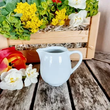 Konvice na čaj JOSEFINE mlékovka 90 ml, bílá, G. Benedikt 1882 (Porcelánová mlékovka 2. jakost)