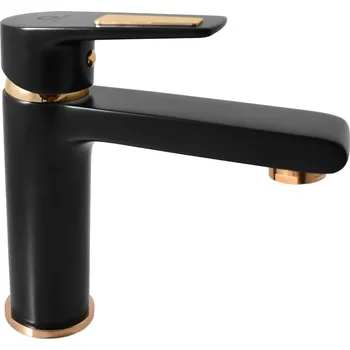 Vodovodní baterie Colorado Vodovodní baterie umyvadlová, výška 162 mm, bez výpusti, černá matná/zlato CO328.0CMATZ