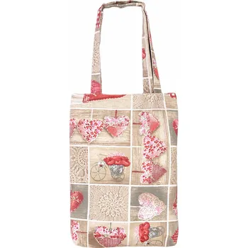 Tegatex Látková taška s patchwork srdíčky 40*30 cm