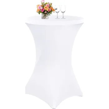 Napínací potah Elastický návlek na koktejlový stolek 80 cm - bílý