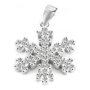 Šperk Beneto Módní stříbrný přívěsek Sněhová vločka AGH679 + 2 měsíce na vrácení zboží