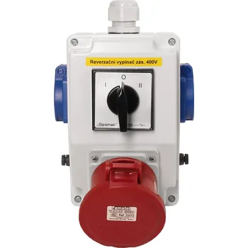 Elektrická zásuvka FAMATEL Krabice zásuvková L-0-P SB325 se spínačem I-0-II, IP44 2x230V/16A, 1x400V/32A/5 IP44 sb325
