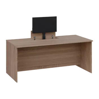 Psací stůl PLVM 18 - 18 stůl kancelářský s výsuvem (1x) monitoru, dřevěná podnož, deska 18 mm, široký 1800 mm, dub bardolino
