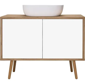 Koupelnový nábytek Oltens Hedvig skříňka 95x45x49.7 cm pod umyvadlo závěsná bílá-dub 60204060