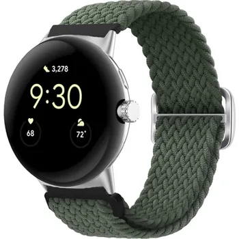 VSECHNONAMOBIL 60561 BRAIDED Nylonový řemínek pro Google Pixel Watch / Pixel Watch 2 tmavě zelený