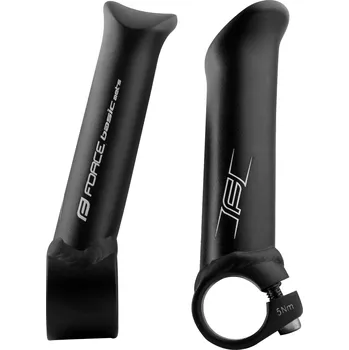 Rohy na řídítka Rohy FORCE METS 12 cm Al, černé mat-malé logo