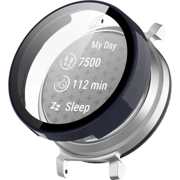 Příslušenství k chytrým hodinkám VSECHNONAMOBIL 74230 PC FULL COVER Plastový kryt se sklem pro Garmin Lily 2 modrý