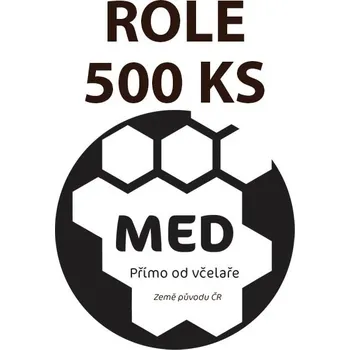 Etiketa na víčko - 5 transparentní - Med ROLE 500 KS