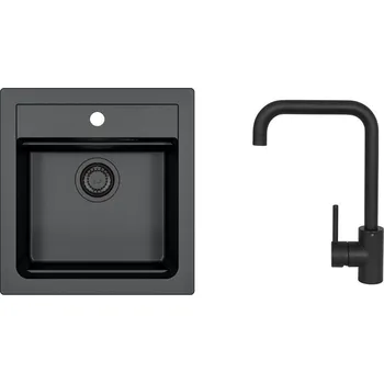 Granitový dřez Alveus SET ALVEUS ATROX 20 / 91 BLACK ADDITION + BATERIE OZ Black black additon SETA23221