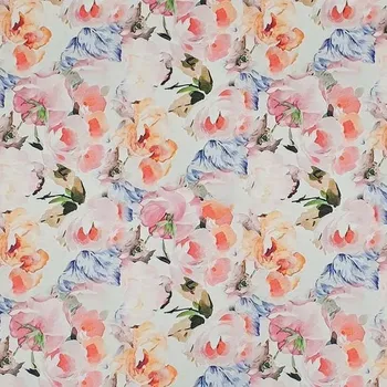 Úplet NELLY nude, barevné květy, š.150