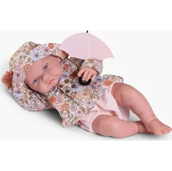 Miminko holčička Nica v květovaném oblečku do deště od firmy Antonio Juan ze Španělska (Recién Nacida Nica chubasquero)