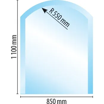 Sklo pod kamna půloblouk 85/110 cm tl. 8mm Lienbacher