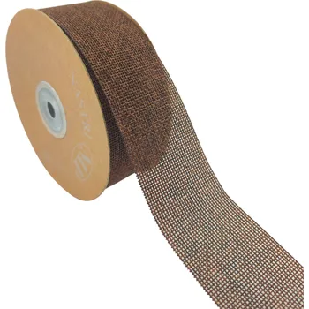 Stuha Stuha, JUTOVÁ - HNĚDÁ, 4 cm, cena za 20m/bal.