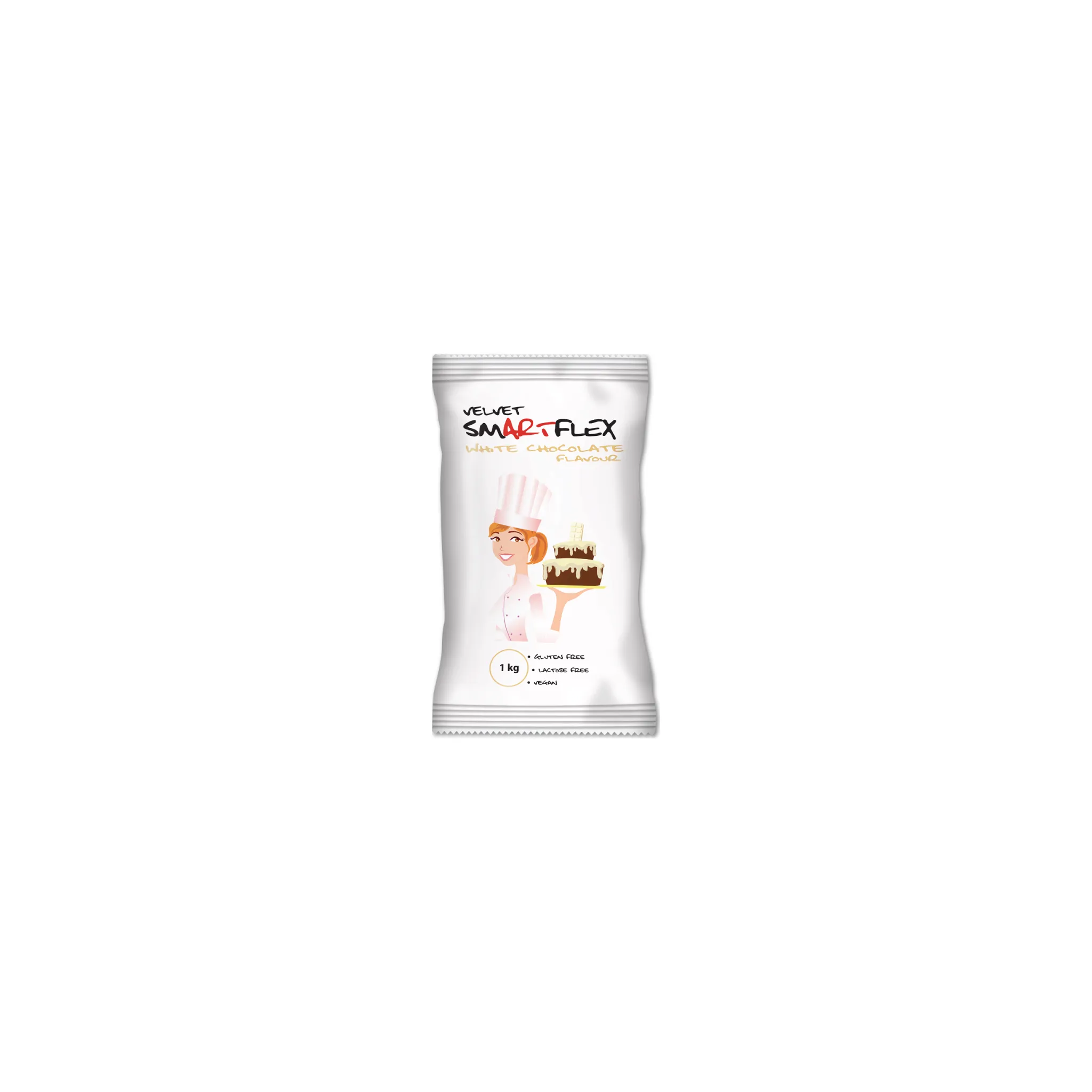 Fotografie 1 - Jedlá dekorace na dort Smartflex Velvet bílá čokoláda 1 kg