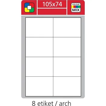 Kancelářský papír Etiketa arch A4 S&K Label Economy, 105x74 mm, matná, bílá, 100 listů