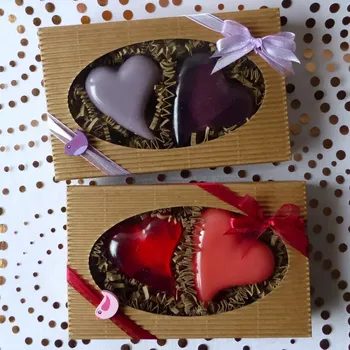 Kosmetická sada Duo mýdlových srdíček v dárkovém balení