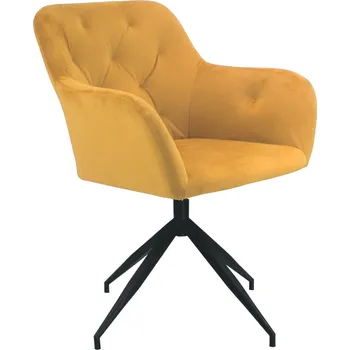 Jídelní židle Tempo Kondela Otočná židle, hořčicová Velvet látka/černá, VELEZA NEW