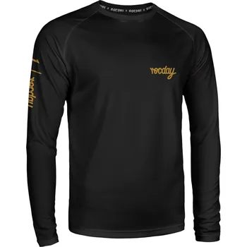 cyklistický dres ROCDAY Cyklistický dres s dlouhým rukávem letní - PODIUM - černá 2XL