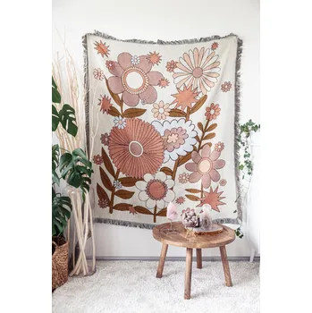 Přehoz na lůžko Yoga day Ozdobný přehoz tapisérie - Květiny