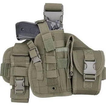 Modulární stehenní panel včetně pistolového pouzdra a příslušenství - olivový, GFC