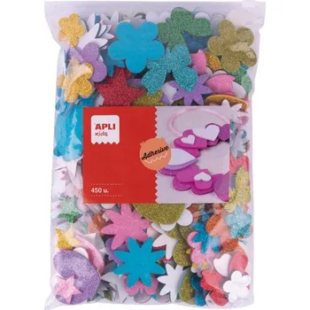 Pěnovka Apli, samolepící - mix tvarů a barev, Jumbo pack, 400ks
