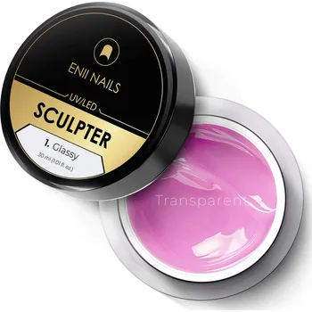 ENII NAILS Sculpter 1 Glassy - Transparentní moderní stavební UV/LED gel, 30 ml