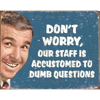 Plechová cedule Plechová cedule EPHEMERA - Stupid Questions