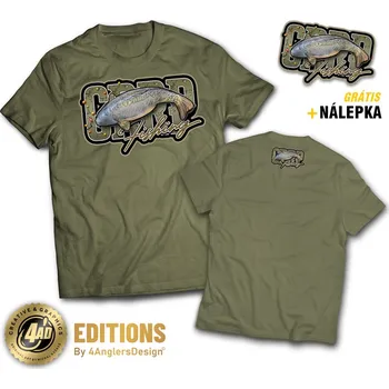 Rybářské oblečení 4ANGLERSDESIGN Tričko Carpfishing - M