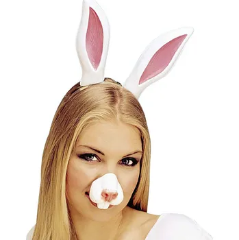 Karnevalový doplněk Čelenka bílé zaječí uši