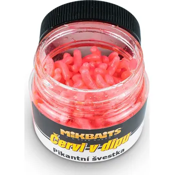 Nástraha Mikbaits Červi v dipu 50ml - Pikantní švestka