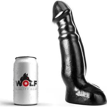 Dildo Wolf Missile L, černé dildo s Vac-U-Lock 28 x 5,2–7 cm