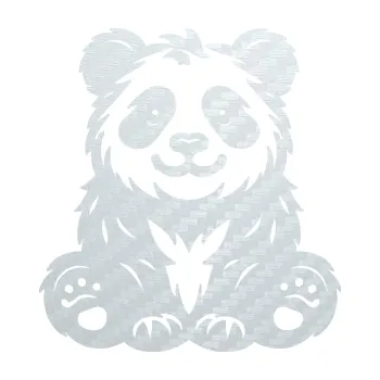 Samolepící dekorace Panda 013 levá spokojená (51 - 3D karbon bílý) SAMOLEPKA NA AUTO, NÁLEPKA, FÓLIE, POLEP, TUNING, VLASTNÍ TEXT, TISK, AUTOSAMOLEPKY.cz, POLEPY, OBRÁZEK, LOGO, 3D STICKERS