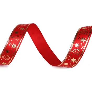 Stuha Vánoční saténová stuha 15 mm 1 červená