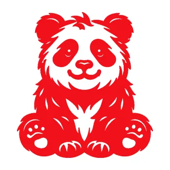 Samolepící dekorace SAMOLEPKA Panda 013 levá spokojená (10 - červená) NA AUTO, NÁLEPKA, FÓLIE, POLEP, TUNING, VLASTNÍ TEXT, TISK, AUTOSAMOLEPKY.cz, POLEPY, OBRÁZEK, LOGO, SAMOLEPKY