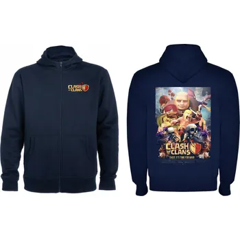 Chlapecká mikina Mikina se zipem Clash of Clans Wallpaper Barva: Námořnická modrá/Navy, Velikost: 98/104 - 3/4roky