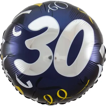 Balónek Folat Balonek fóliový číslo 30 modrý, 45 cm