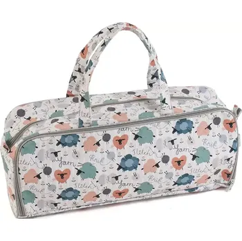 Organizér galanterie Taška na pletení a háčkování - Zapletené ovečky (Knitting Pin Bag with Pin Case Knit Happens)