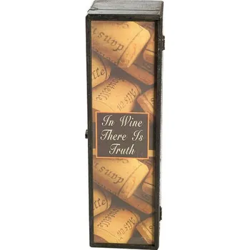 Dárková krabička Box dřevěný na 1 láhev "korek"