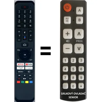 Dálkový ovladač Finlux TV32FFF5672 náhradní dálkový ovladač pro seniory