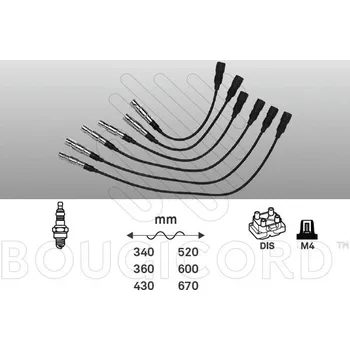 Auto elektroinstalace Zapalovací kabely AUDI A6 2.8 quattro 128kW