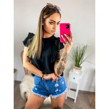 Dámský top v černé barvě s krátkým rukávem, VELIKOST UNI