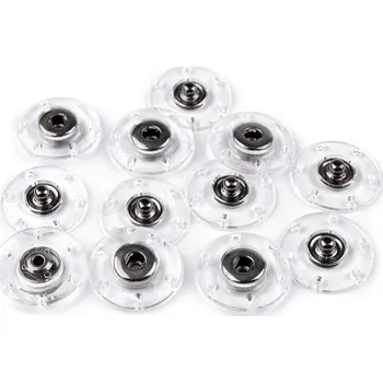 Knoflík Designové patentky / druky Ø 18; 20; 25 mm Varianta: 6 (25 mm) transparent černý nikl, Balení: 6 pár