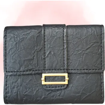 Peněženka Dámská peněženka na bankovky a karty Černá z kováním