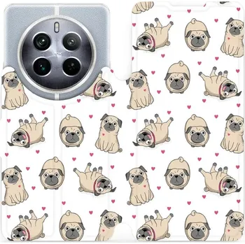 Pouzdro na mobilní telefon Flipové pouzdro Mobiwear - Realme 12 Pro Plus 5G - M097P Mopsíci (Knížkové flip pouzdro, obal, kryt na mobil Realme 12 Pro Plus 5G - M097P Mopsíci, materiál Umělá kůže + TPU - ochrana 360°, stojánek, silikonová vanička, magnetické zavírání)